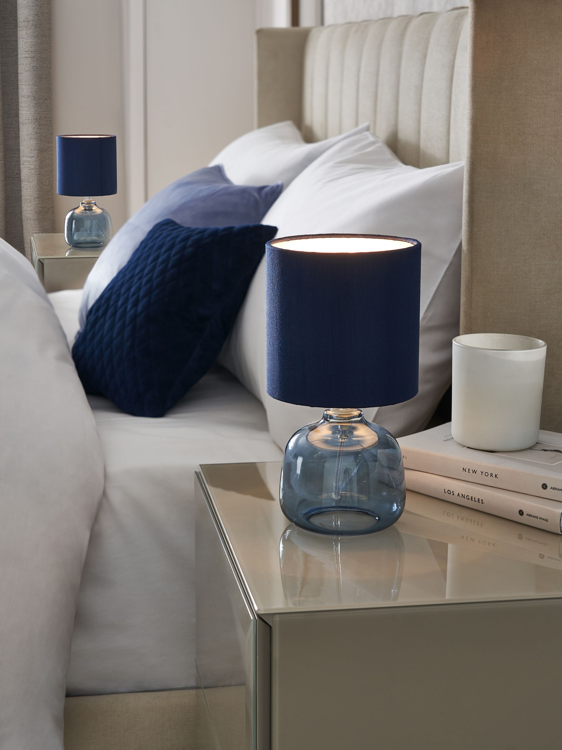 Blue bedside table lamps discount