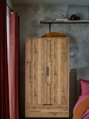 Dark Bronx Oak Effect Double, 1 Drawer Wardrobe - Image 1 of 10