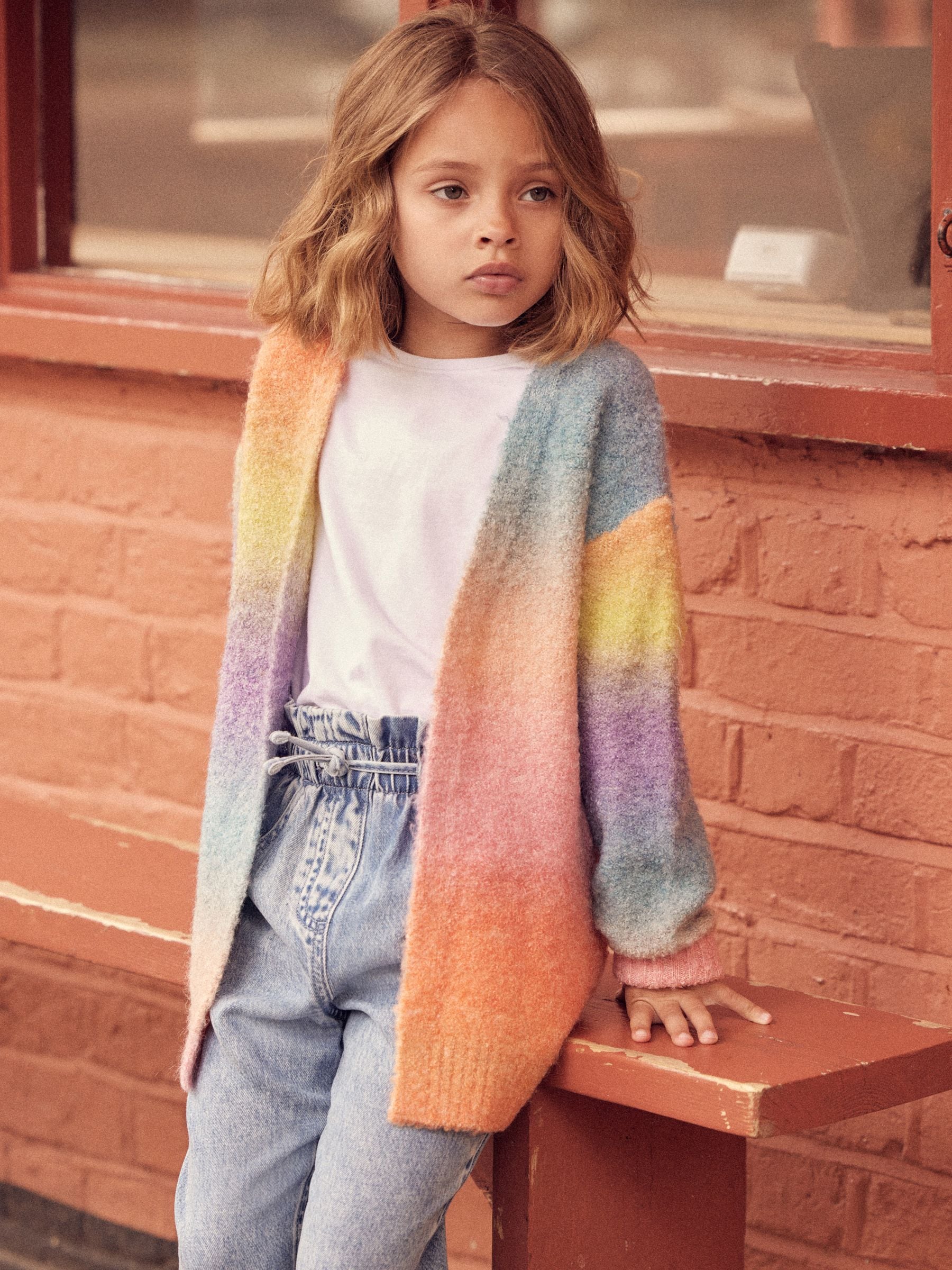 Rainbow cardigan girl shop