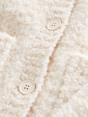 Ecru, Weiß - Strickjacke mit Bouclé-Kragen (3–16 Jahre) - Bild 9 von 9