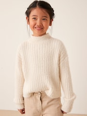 Ecru Cream Funnel Neck Cosy Jumper (3-16yrs) - Image 1 of 4