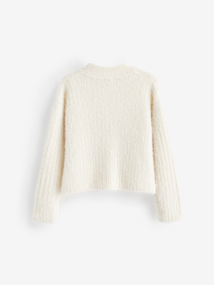 Ecru Cream Funnel Neck Cosy Jumper (3-16yrs) - Image 4 of 4