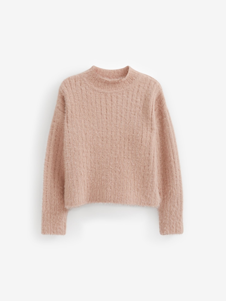 Pink Funnel Neck Cosy Jumper (3-16yrs) - Image 1 of 4