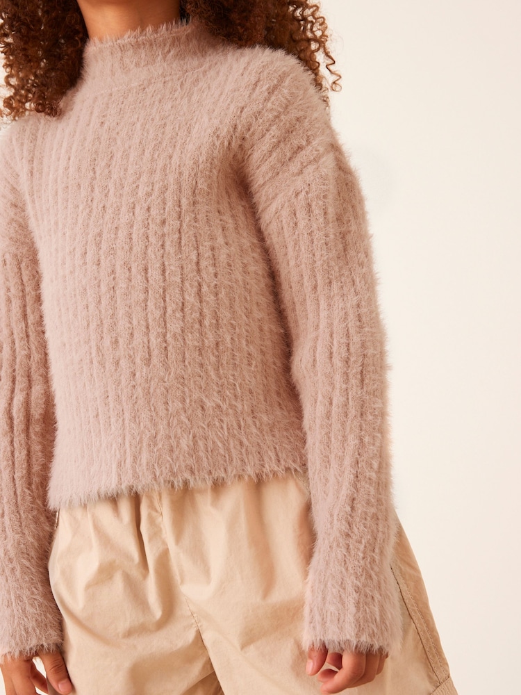 Pink Funnel Neck Cosy Jumper (3-16yrs) - Image 2 of 4