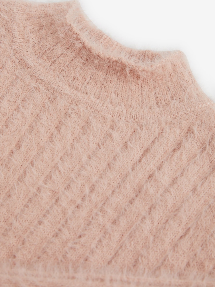 Pink Funnel Neck Cosy Jumper (3-16yrs) - Image 4 of 4