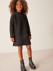 Black Bouclé Knitted Jumper Dress (3-16yrs) - Image 1 of 6