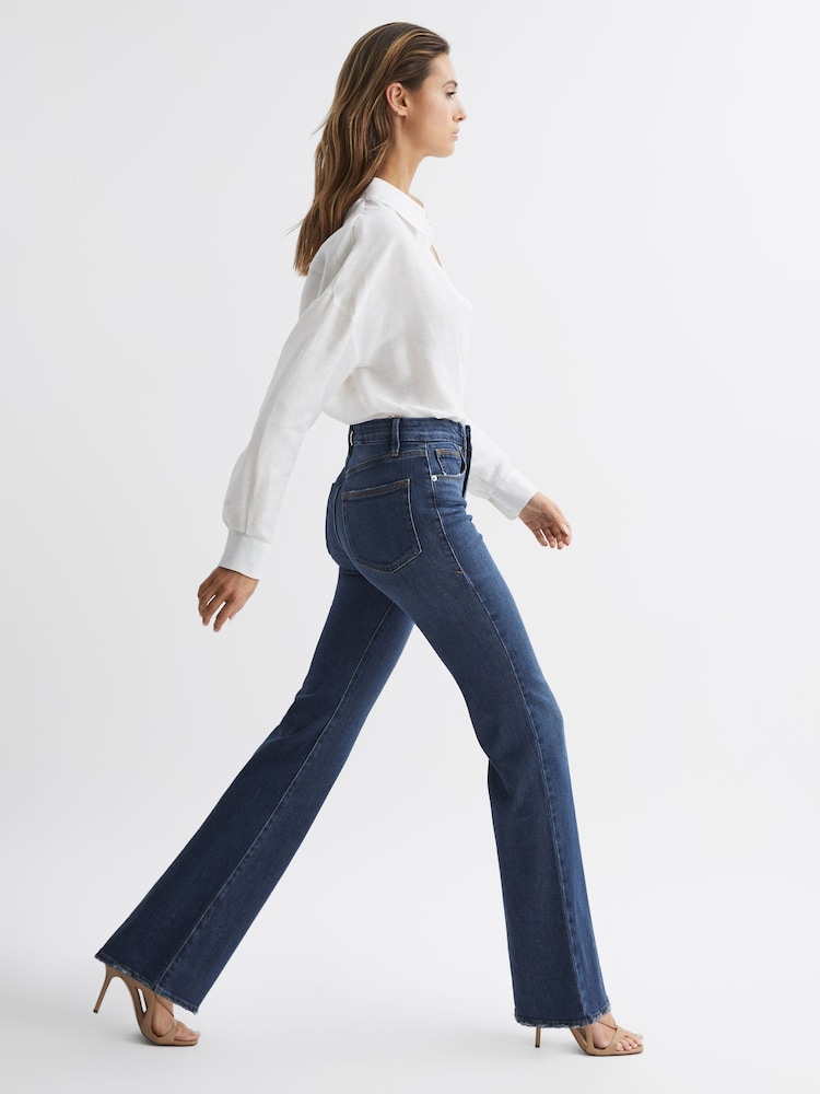 Reiss Indigo Good American Good Classic Bootleg Jeans - Image 1 of 7