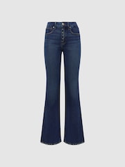 Reiss Indigo Good American Good Classic Bootleg Jeans - Image 2 of 7