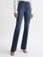 Reiss Indigo Good American Good Classic Bootleg Jeans - Image 5 of 7