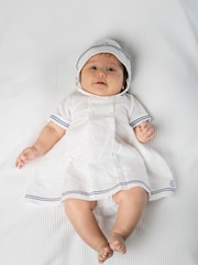 Emile Et Rose White Linen Sailor Dress Set - Image 1 of 5