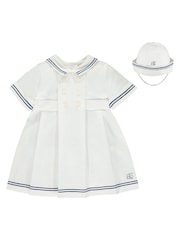 Emile Et Rose White Linen Sailor Dress Set - Image 2 of 5