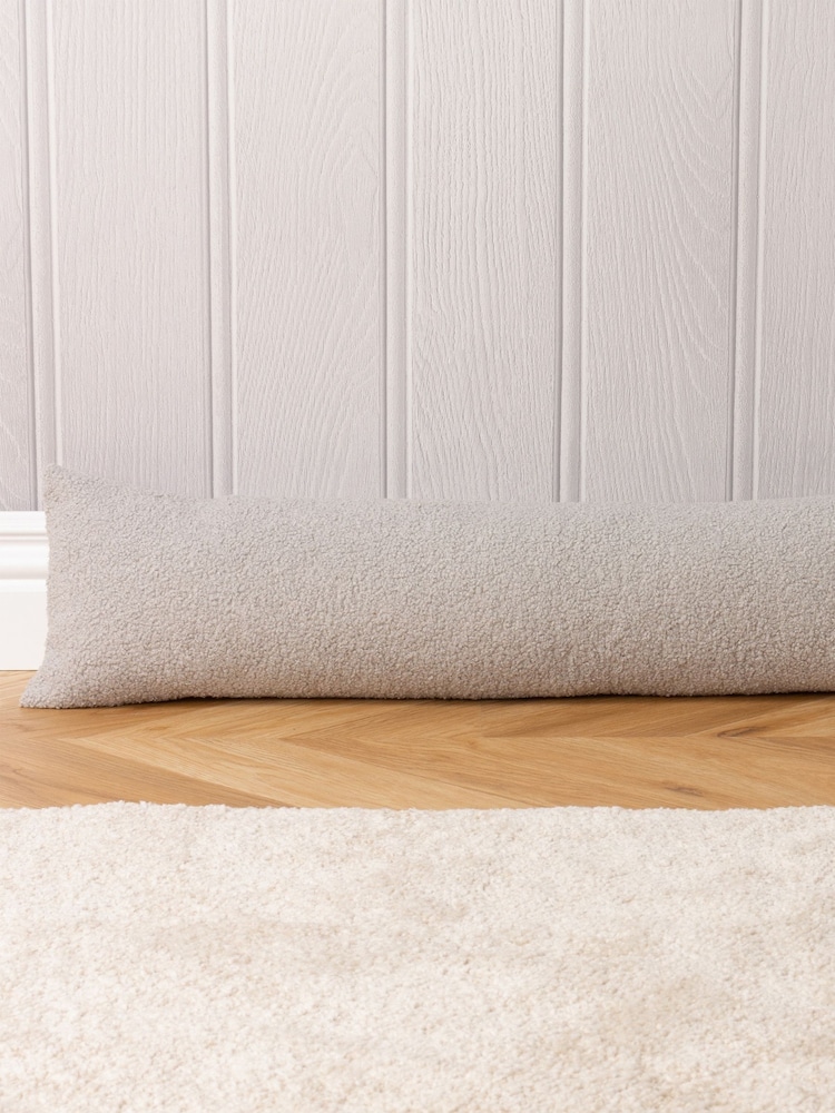 furn. Grey Malham Shearling Fleece Reversible Draught Excluder - Image 2 of 2