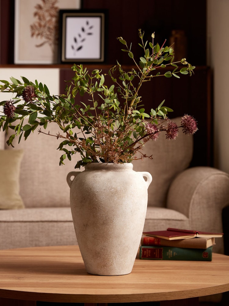 Natural Country Ceramic Lydford Medium Textured Flower Vase - Image 1 of 4