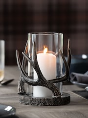 Black Bronze Antler Hurricane Candle Holder - Image 1 of 4