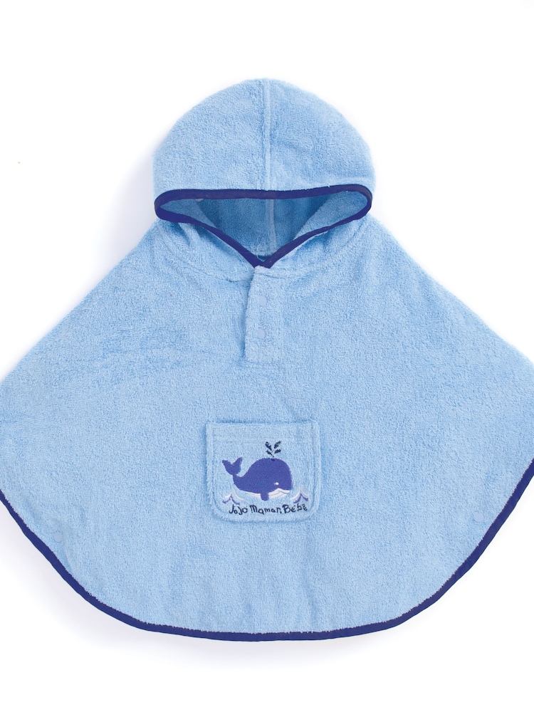 JoJo Maman Bébé Sky Blue Towelling Poncho - Image 2 of 2