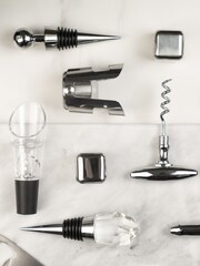 Dalton & Turner Silver Champagne Stopper & Corkscrew - Image 1 of 4