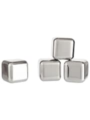 Dalton & Turner 4 Piece Silver Whiskey Stone Set With Pouch - Image 4 of 4