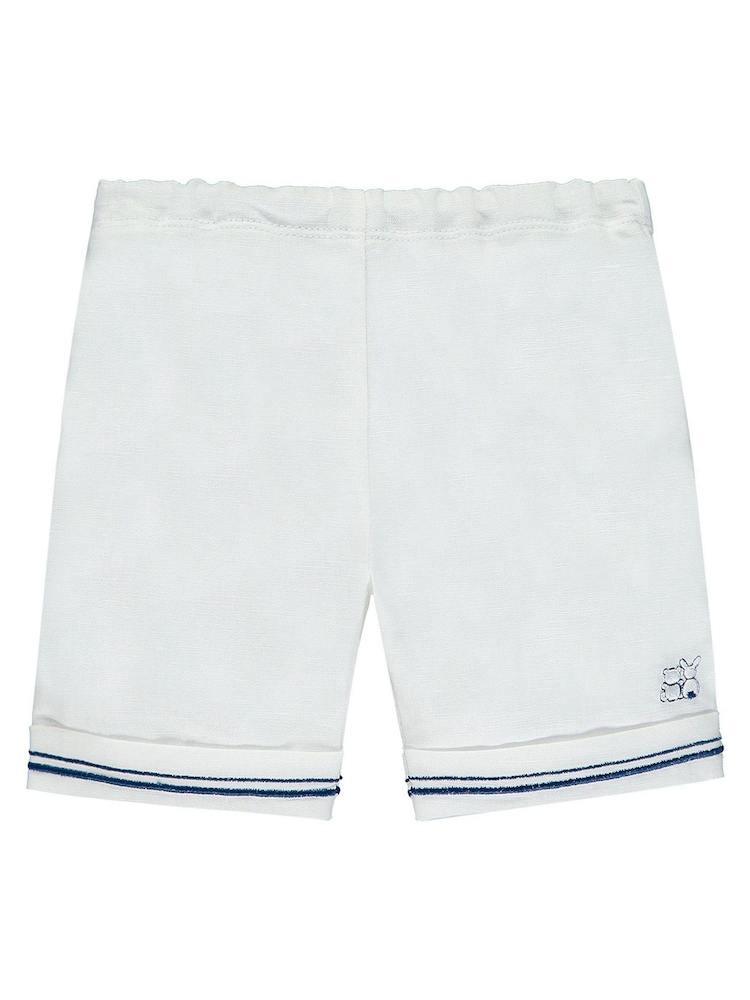 Emile Et Rose White Linen Sailor Style Shirt With Shorts and Hat 2 Piece Set - Image 5 of 6