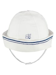 Emile Et Rose White Linen Sailor Style Shirt With Shorts and Hat 2 Piece Set - Image 6 of 6