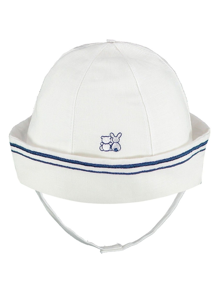 Emile Et Rose White Linen Sailor Style Shirt With Shorts and Hat 2 Piece Set - Image 6 of 6