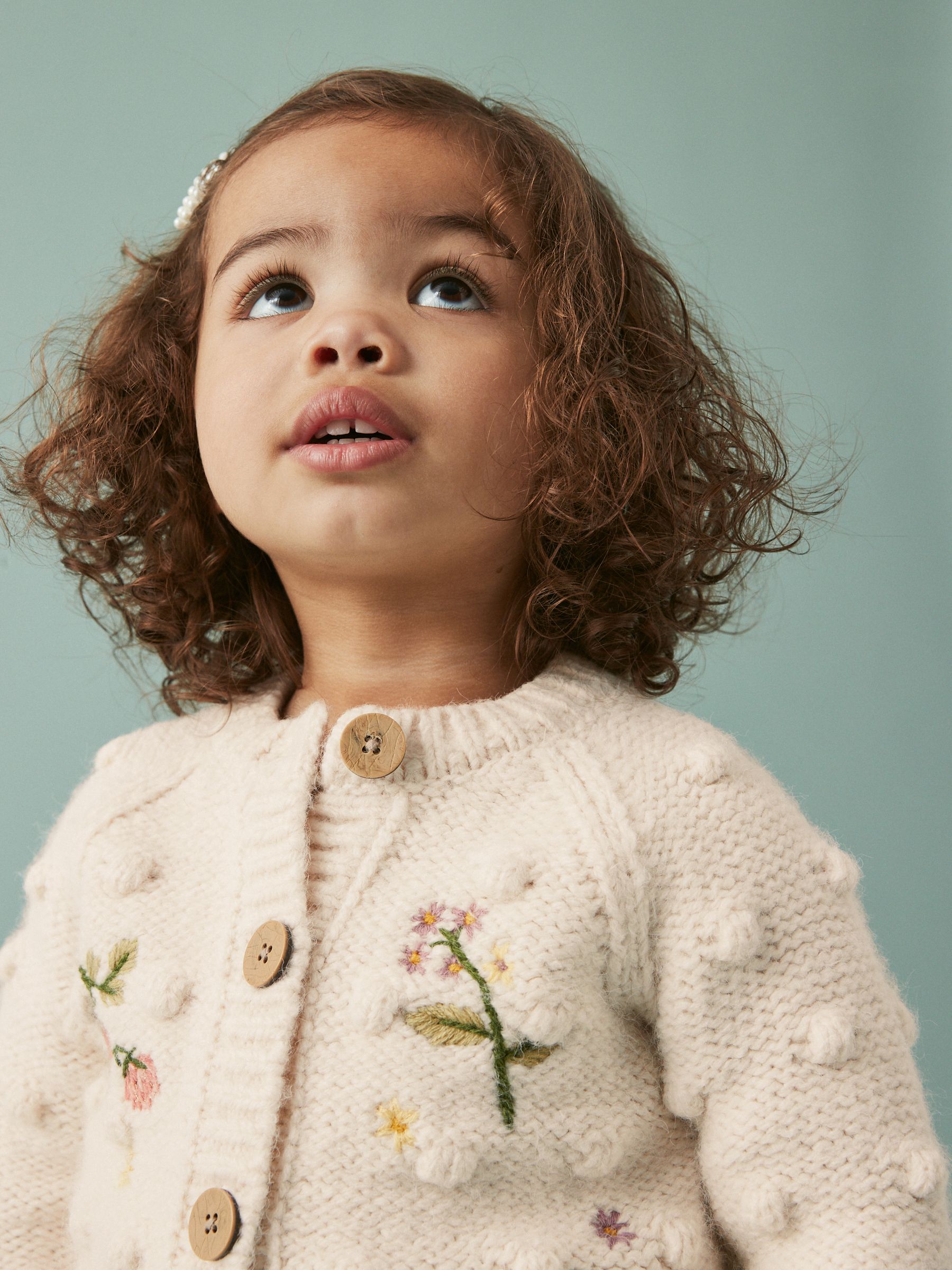 Buy Ecru Cream Marl Chunky Knit Bobble Cardigan 3mths 10yrs from Next Luxembourg