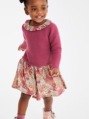 Pink Jumper Dress With Printed Skirt (3mths-7yrs) - Image 1 of 2