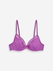 Black/Purple Non Pad Plunge Microfibre & Mesh Bras 2 Packs - Image 10 of 13