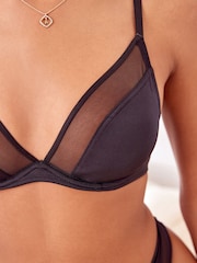 Black/Purple Non Pad Plunge Microfibre & Mesh Bras 2 Packs - Image 8 of 13