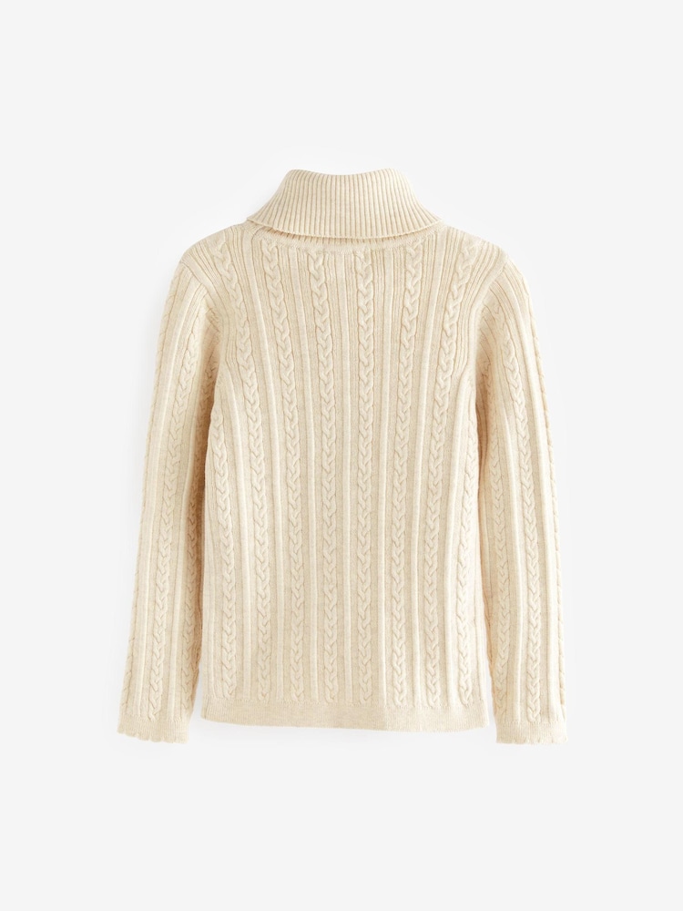 Ecru Marl Roll Neck Jumper (3mths-7yrs) - Image 6 of 6 Ecru Marl Roll Neck Jumper (3mths-7yrs) - Image 6 of 6
