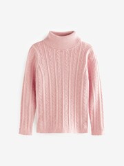 Pink Marl Roll Neck Jumper (3mths-7yrs) - Image 5 of 6