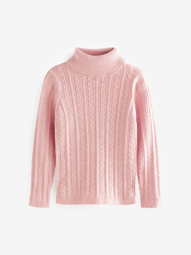 Pink Marl Roll Neck Jumper (3mths-7yrs) - Image 5 of 6