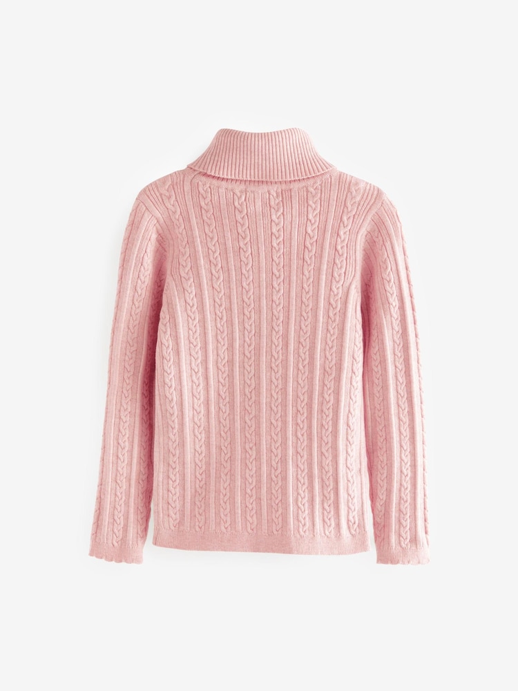 Pink Marl Roll Neck Jumper (3mths-7yrs) - Image 6 of 6