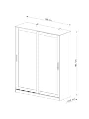 White Flynn 1.5m Sliding Wardrobe - Image 5 of 11