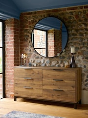 Dark Bronx Oak Effect 6 Drawer Wide Chest of Drawers - Image 3 of 11