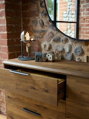 Dark Bronx Oak Effect 6 Drawer Wide Chest of Drawers - Image 6 of 11