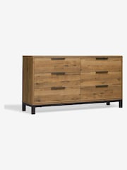 Dark Bronx Oak Effect 6 Drawer Wide Chest of Drawers - Image 7 of 11