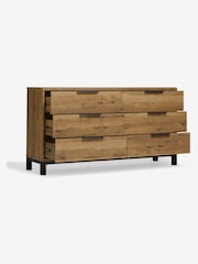 Dark Bronx Oak Effect 6 Drawer Wide Chest of Drawers - Image 8 of 11