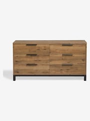 Dark Bronx Oak Effect 6 Drawer Wide Chest of Drawers - Image 10 of 11