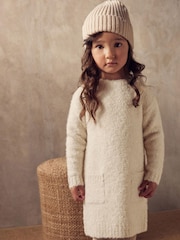 Ecru/Creme meliert - Bouclé-Pulloverkleid (3 Monate bis 7 Jahre) - Bild 1 von 8