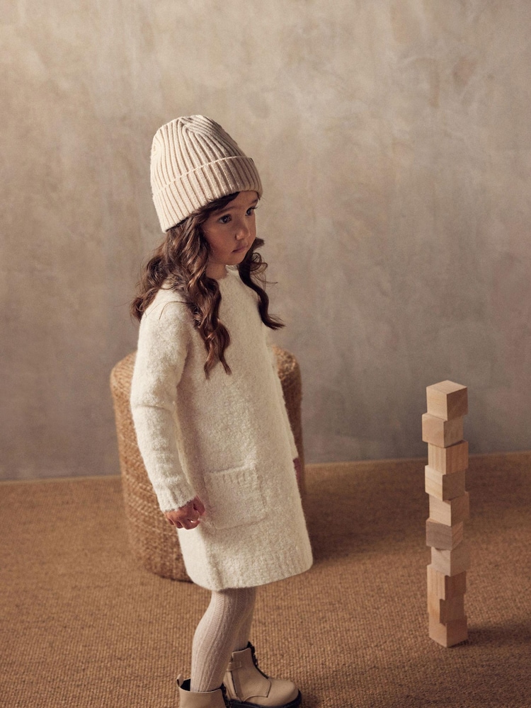 Ecru/Creme meliert - Bouclé-Pulloverkleid (3 Monate bis 7 Jahre) - Bild 2 von 8