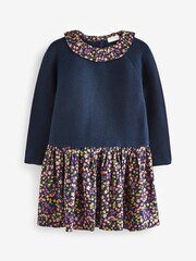 Navy Blue Jumper Dress With Printed Skirt (3mths-7yrs) - Image 5 of 6