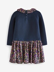 Navy Blue Jumper Dress With Printed Skirt (3mths-7yrs) - Image 6 of 6