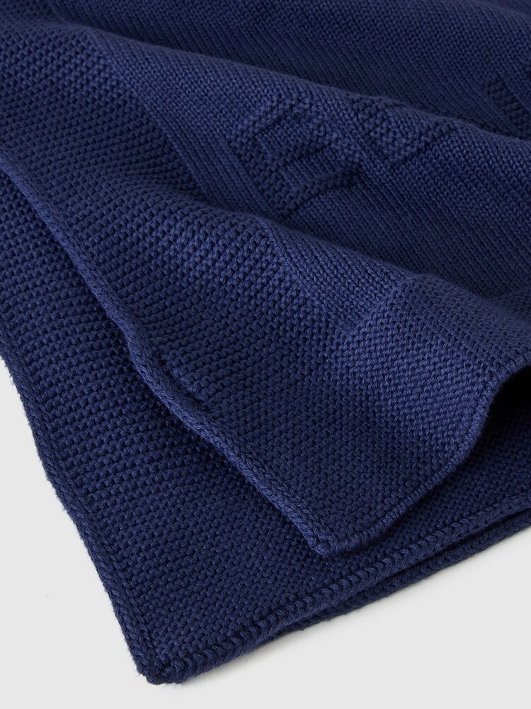 أزرق داكن - أزرق داكن - بطانية قطن 100% من Benetton - صورة 2 من 2