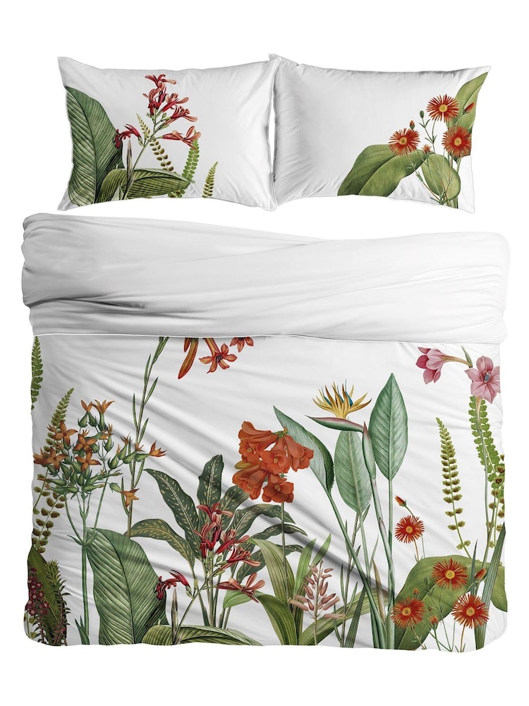 Graham & Brown White Arcadia 100% Cotton Duvet Cover and Pillowcase Set - Image 5 of 5
