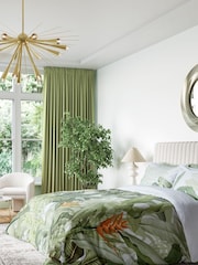 Graham & Brown Green Borneo 100% Cotton Duvet Cover and Pillowcase Set - Image 1 of 5