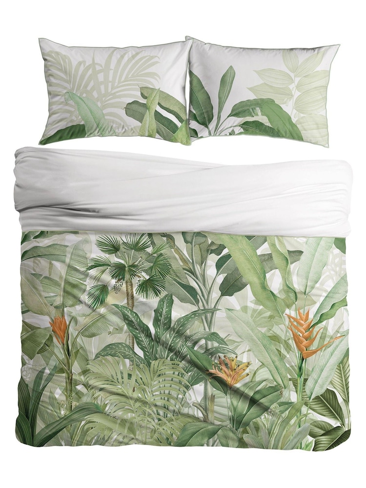 Graham & Brown Green Borneo 100% Cotton Duvet Cover and Pillowcase Set - Image 2 of 5