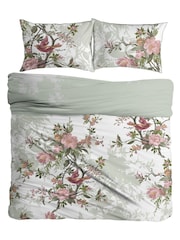 Graham & Brown Sage Green Venetian 100% Cotton Duvet Cover and Pillowcase Set - Image 4 of 5