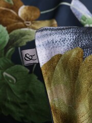 Graham & Brown Navy Blue Glasshouse Flora 100% Cotton Duvet Cover and Pillowcase Set - Image 3 of 5
