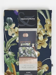 Graham & Brown Navy Blue Glasshouse Flora 100% Cotton Duvet Cover and Pillowcase Set - Image 5 of 5