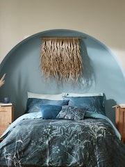Graham & Brown Blue Restore 100% Cotton Duvet Cover and Pillowcase Set - Image 1 of 5
